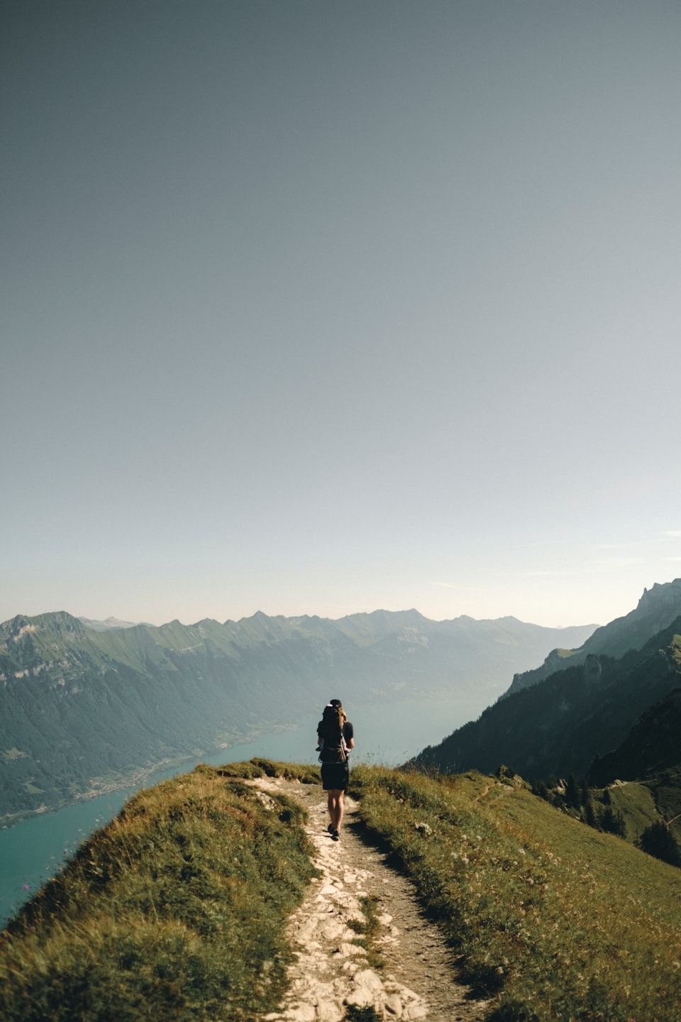 Hiker on mountain path